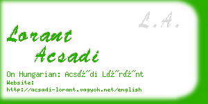 lorant acsadi business card